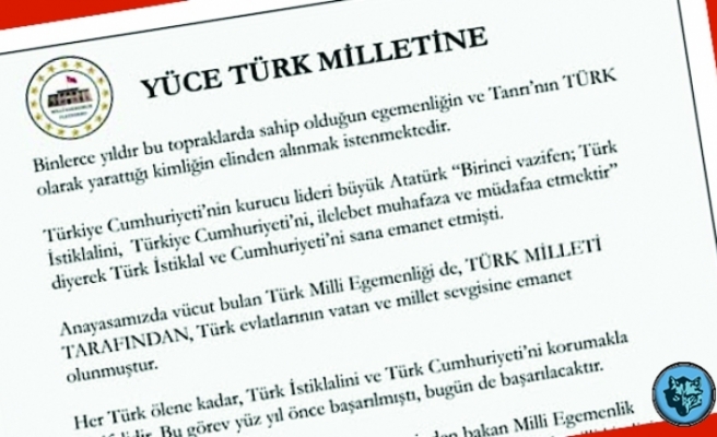 Milli Egemenlik Platform'u bir bildiri yayınladı